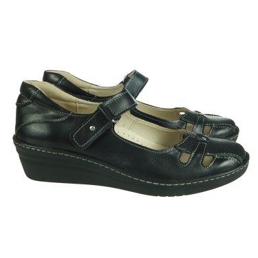 KOMFORTOWE PÓŁBUTY DAMSKIE SKÓRZANE CZARNE