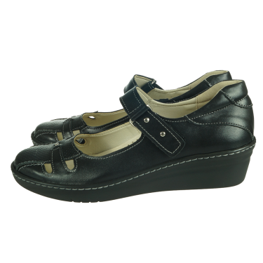 KOMFORTOWE PÓŁBUTY DAMSKIE SKÓRZANE CZARNE