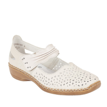 PÓŁBUTY DAMSKIE SKÓRZANE RIEKER 41399-60 beżowe