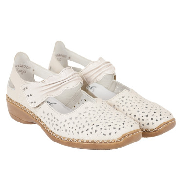 PÓŁBUTY DAMSKIE SKÓRZANE RIEKER 41399-60 beżowe