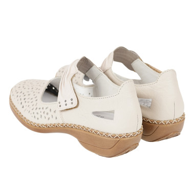 PÓŁBUTY DAMSKIE SKÓRZANE RIEKER 41399-60 beżowe