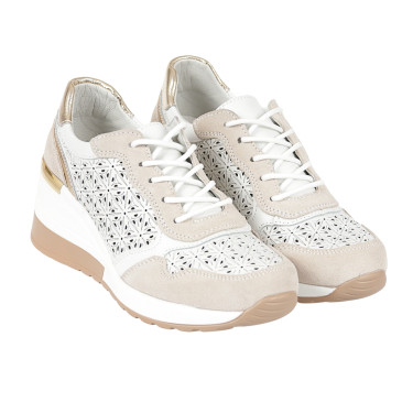 Skórzane Sneakersy FILIPPO DP4669/23WH białe