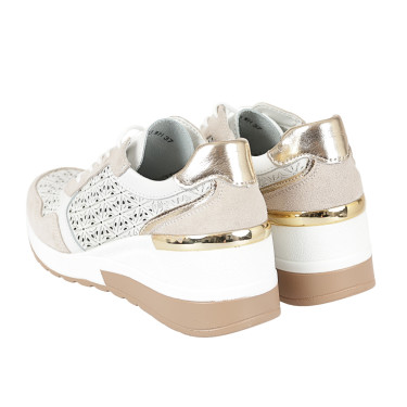 Skórzane Sneakersy FILIPPO DP4669/23WH białe