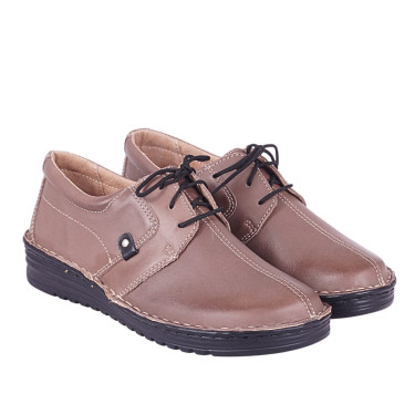 Półbuty skórzane damskie marki OST 076/M CAPPUCCINO