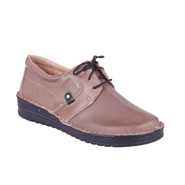 Półbuty skórzane damskie marki OST 076/M CAPPUCCINO