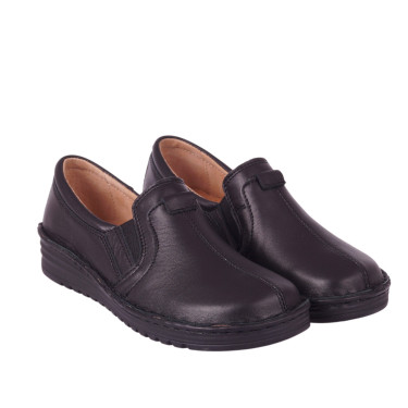 Półbuty damskie wsuwane skóra naturalna OST 079/M czarne