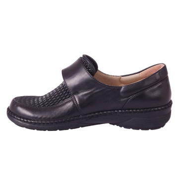 Półbuty damskie skórzane na rzep Axel Comfort 1206 czarne