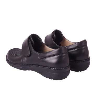 Półbuty damskie skórzane na rzep Axel Comfort 1206 czarne