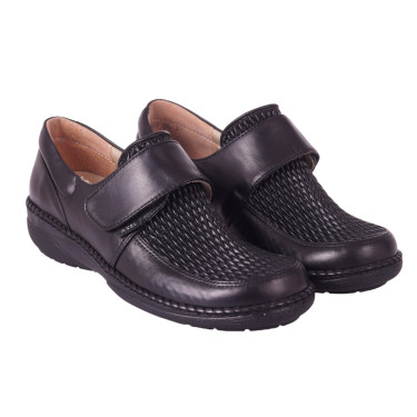 Półbuty damskie skórzane na rzep Axel Comfort 1206 czarne