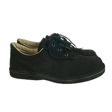 ZAMSZOWE PÓŁBUTY MĘSKIE  SKÓRA CZARNE