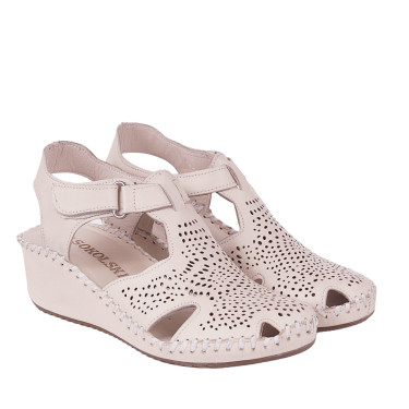 Sandały damskie na koturnie T. Sokolski ARA L22-317 beżowe