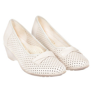 Czółenka damskie skórzane Margerita 1019/87 beż