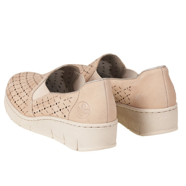 Półbuty damskie ażurowe Rieker 53795-60 beżowe
