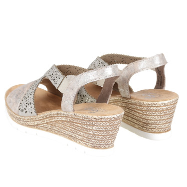 Sandały damskie na koturnie Rieker 61916-91 MULTI