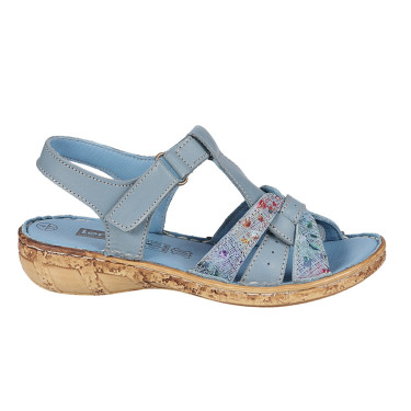 Sandały damskie Loretta LO6822-15 Denim blue+ Denim floral