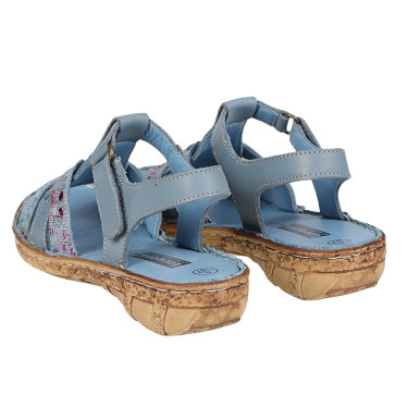Sandały damskie Loretta LO6822-15 Denim blue+ Denim floral