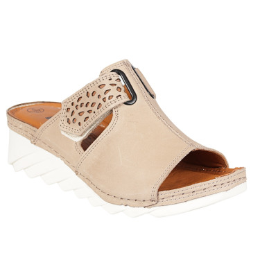 Klapki damskie skórzane marki Loretta LO7005-445 beżowe