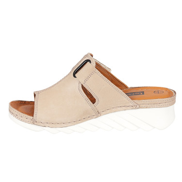 Klapki damskie skórzane marki Loretta LO7005-445 beżowe