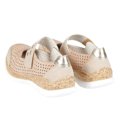 Półbuty damskie ażurowe Rieker  N4257-60 beżowe