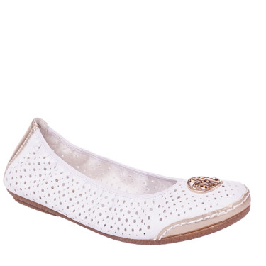 Baleriny damskie marki Rieker  41459-80 białe