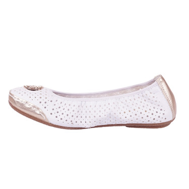Baleriny damskie marki Rieker  41459-80 białe