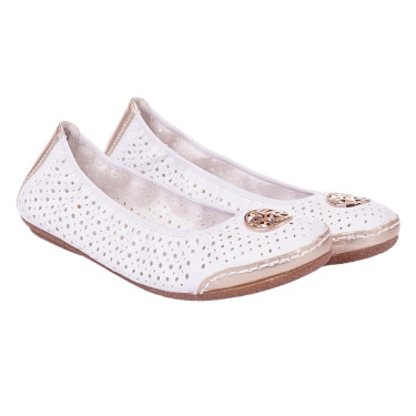 Baleriny damskie marki Rieker  41459-80 białe