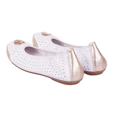 Baleriny damskie marki Rieker  41459-80 białe