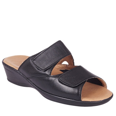 Klapki damskie skórzane WIELBUT 554 czarne