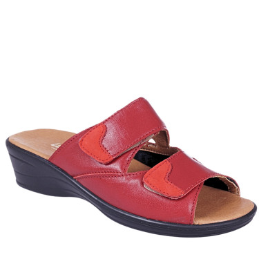 Klapki damskie skórzane WIELBUT 554 czerwone
