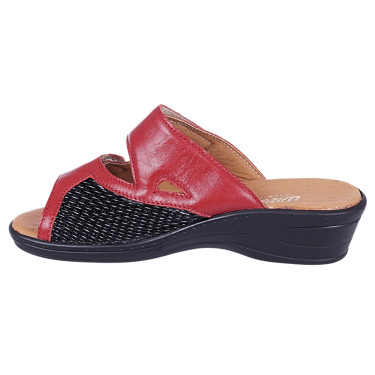 Klapki damskie skórzane WIELBUT 554 czerwone