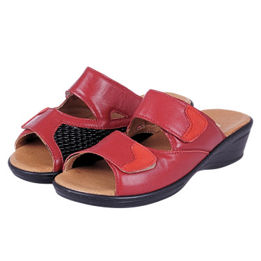 Klapki damskie skórzane WIELBUT 554 czerwone