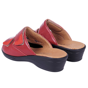 Klapki damskie skórzane WIELBUT 554 czerwone