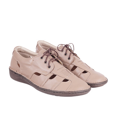 PÓŁBUTY SKÓRZANE DAMSKIE WIELBUT 021 beż