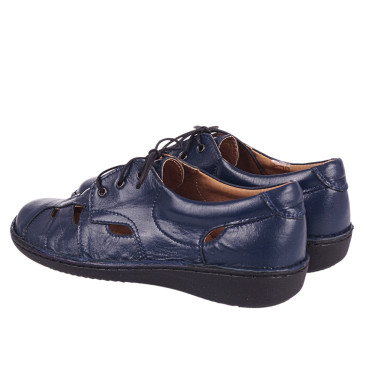 PÓŁBUTY SKÓRZANE DAMSKIE WIELBUT 021 granatowe