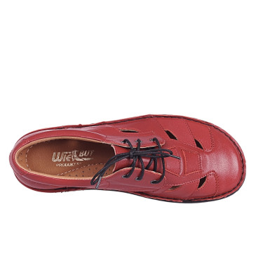 PÓŁBUTY SKÓRZANE DAMSKIE WIELBUT 021 czerwone