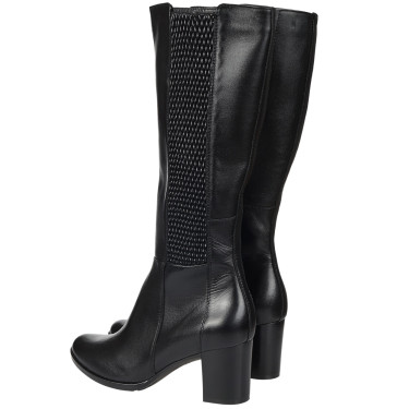 Kozaki damskie na obcasie skóra naturalna Wielbut K-269 czarne