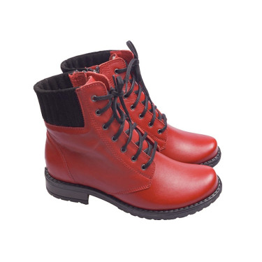 BOTKI DAMSKIE SKÓRZANE WIELBUT K 240 CZERWONE