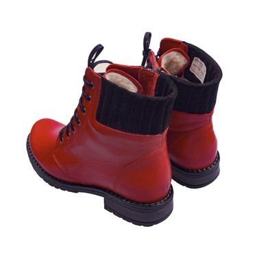 BOTKI DAMSKIE SKÓRZANE WIELBUT K 240 CZERWONE