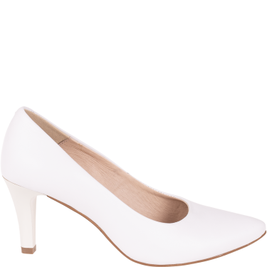 Czółenka skórzane marki Wielbut 180 białe