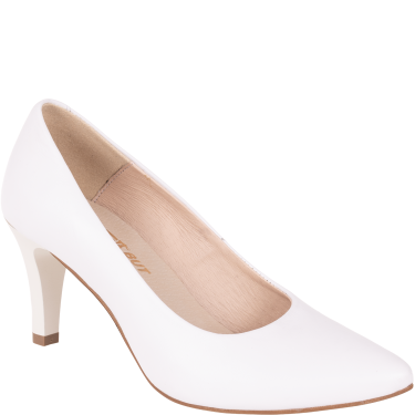 Czółenka skórzane marki Wielbut 180 białe