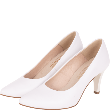 Czółenka skórzane marki Wielbut 180 białe