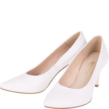 Czółenka skórzane marki Wielbut 180 białe