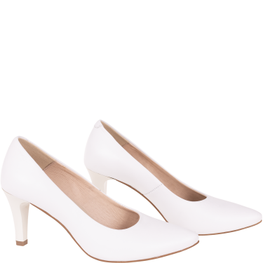 Czółenka skórzane marki Wielbut 180 białe