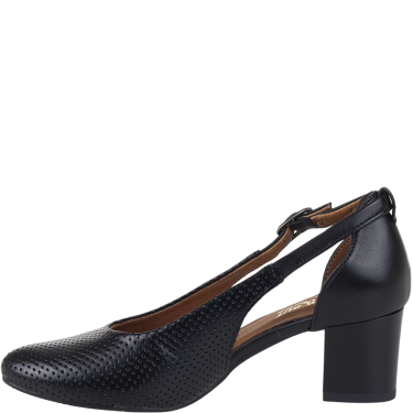 Czółenka damskie Wielbut 555 czarne skórzane na słupku 5 cm