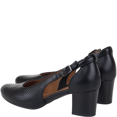 Czółenka damskie Wielbut 555 czarne skórzane na słupku 5 cm