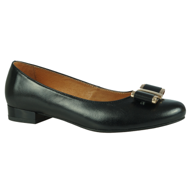 BALERINKI DAMSKIE  WIELBUT 177  CZARNE KOKARDKI