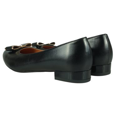 BALERINKI DAMSKIE  WIELBUT 177  CZARNE KOKARDKI