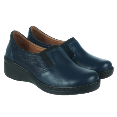 PÓŁBUTY DAMSKIE SKÓRZANE WIELBUT 191 GRANATOWE