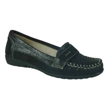 CZARNE MOKASYNY DAMSKIE  SKÓRA BENZSON 513
