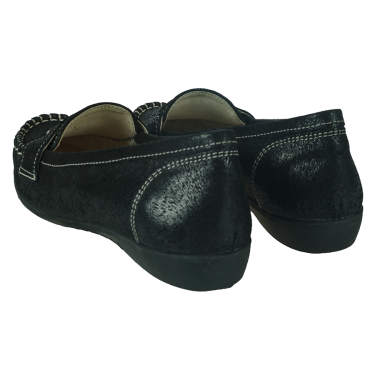 CZARNE MOKASYNY DAMSKIE  SKÓRA BENZSON 513